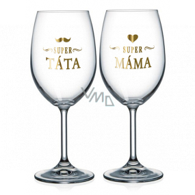 Nekupto Pair of wine glasses Super Dad and Super Mom 2 x 440 ml