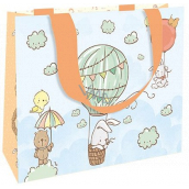 Nekupto Gift Paper Bag Luxury 23 x 17.5 x 10 cm Animals in a Hot Air Balloon 2040 LFM