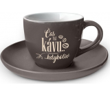 Nekupto Kafetearie espresso cup with saucer dark Time for coffee... anytime 100 ml