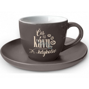 Nekupto Kafetearie espresso cup with saucer dark Time for coffee... anytime 100 ml
