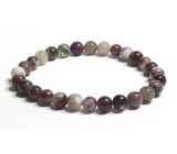 Tourmaline bracelet elastic natural stone, ball 6 mm / 16 - 17 cm, guardian of good mood