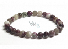 Tourmaline bracelet elastic natural stone, ball 6 mm / 16 - 17 cm, guardian of good mood