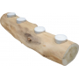 Wooden candle holder for four tea lights approx. 30 x 10 cm without bark