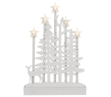 Emos Wooden decoration Christmas candle holder Forest with stars 24 x 35,5 cm, 5 LEDs, warm white