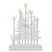 Emos Wooden decoration Christmas candle holder Forest with stars 24 x 35,5 cm, 5 LEDs, warm white