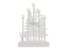 Emos Wooden decoration Christmas candle holder Forest with stars 24 x 35,5 cm, 5 LEDs, warm white