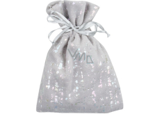 Fabric velour bag with gloss grey 12 x 16 cm