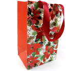 Nekupto Gift paper bag with embossing 17,5 x 11 x 8 cm Christmas star red