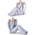 Angel in grey dress with heart polyresin 108 x 62 mm mix of species