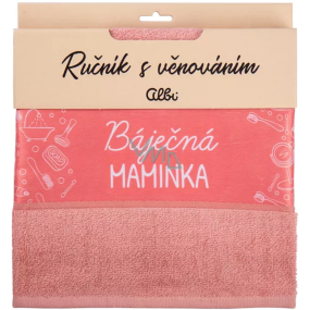Albi Gift Towel - Wonderful Mummy pink 50 x 90 cm