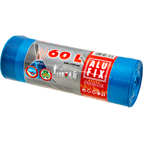 Alufix garbage bags, 20 µ, 64 × 71 cm, 60 l, 15 pcs
