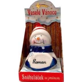 Nekupto Snowman named Roman Christmas decoration size 8 cm
