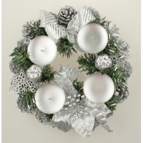 Advent silver wreath 23 cm