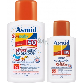 Astrid OF50 Suntan lotion for children 200 ml + OF15 Beta carotene suntan lotion for children 100 ml