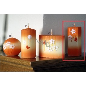 Lima Blooming meadow candle orange prism 45 x 120 mm 1 piece