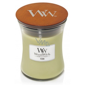 WoodWick Fern - Fern scented candle with wooden wick and glass lid medium 275 g