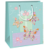 Ditipo Gift paper bag 18 x 10 x 22.7 cm turquoise, with butterflies