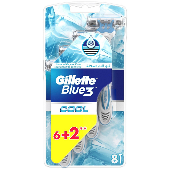 Gillette Blue 3 Cool 3-blade razor for men 8 pieces