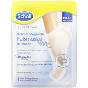 Scholl PediMask Expert Care 20 minute nourishing foot mask with macadamia oil, 1 pair of slip-on socks