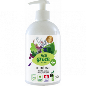 Real Green Clean 3 in 1 detergent for dishes, hands, fruits and vegetables dispenser 500 ml