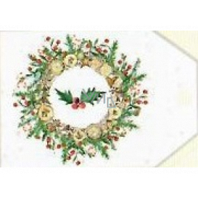 Nekupto Christmas gift cards Wreath with holly 5.5 x 7.5 cm 6 pieces