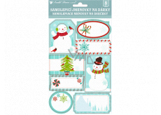 3D self-adhesive gift tags with glitter 21 x 14 cm 8 pieces