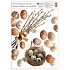 Window foil without glue Brown corner eggs 30 x 42 cm