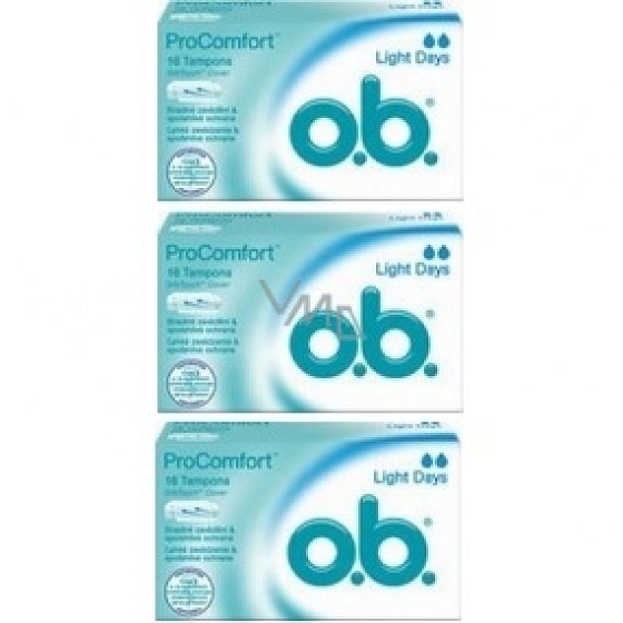 o.b. ProComfort Light Days tampons 3 x 16 pieces