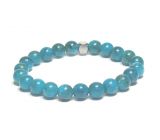 Apatit blue bracelet elastic natural stone, ball 6 mm / 16 - 17 cm, stone realization
