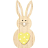 Wooden rabbit with yellow heart 20 cm