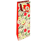 Nekupto Gift paper bag for bottle 33 x 10 x 9 cm Christmas apples