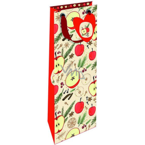 Nekupto Gift paper bag for bottle 33 x 10 x 9 cm Christmas apples