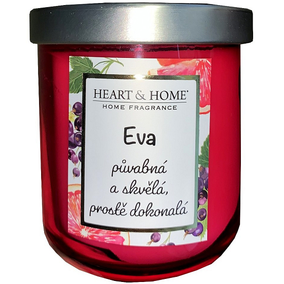 Heart & Home Fresh grapefruit and blackcurrant soy scented candle with Eva 110 g
