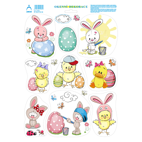 Arch Easter sticker, adhesive-free window film Easter Bunny 33 x 24 cm