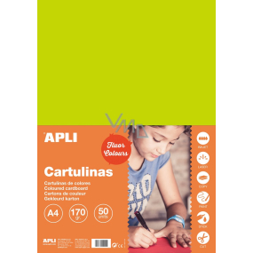 Apli Colored papers A4 Fluo green 170 g 50 sheets