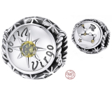 Charm Sterling silver 925 Zodiac sign, cubic zirconia Virgo, bead for bracelet