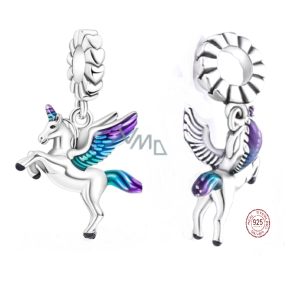 Charm Sterling silver 925 Pegasus, Unicorn flying, animal bracelet pendant
