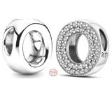 Sterling silver 925 Alphabet letter O, bracelet bead