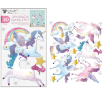 Stickers 3D unicorns 15 x 25 cm