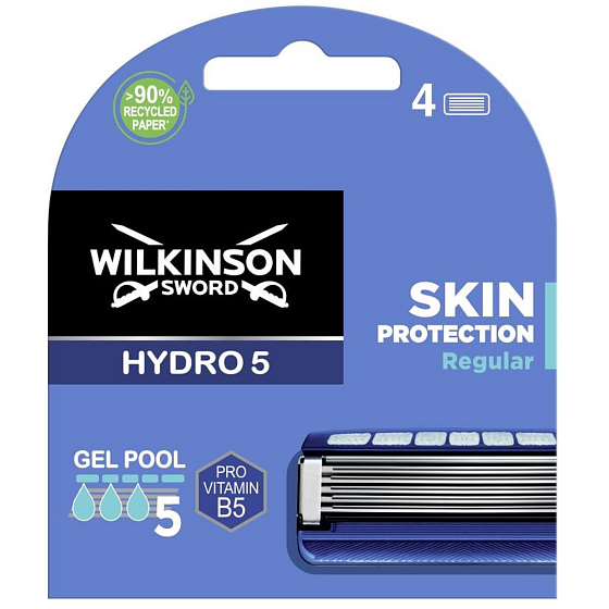 Wilkinson Sword Hydro 5 Gel Pool Regular Replacement Blades for Men 4 pieces