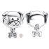 Charm Sterling silver 925 Dog with bone, bead on bracelet pet