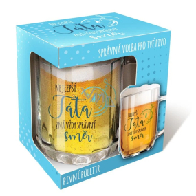 Nekupto Beer Glass Best Dad Always Knows the Right Direction 500 ml