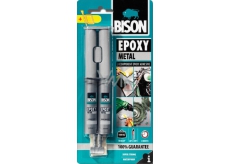 Bison Epoxy Metal two-component epoxy adhesive with a metallic color of 24 ml