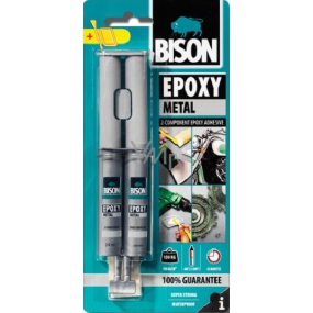 Bison Epoxy Metal two-component epoxy adhesive with a metallic color of 24 ml