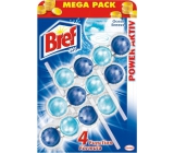 Bref Power Aktiv 4 Formula Ocean Breeze WC block for hygienic cleanliness and freshness of your toilet, colours water 3 x 50 g, megapack