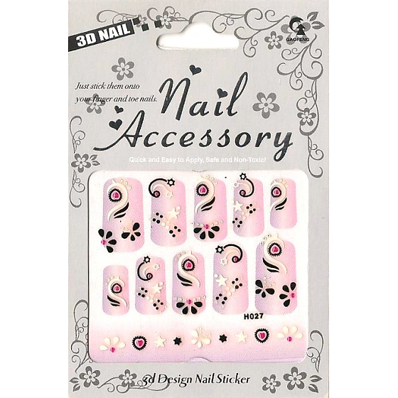 Nail Accessory 3D nail stickers No. 7 1 sheet