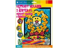 Glitrový obrázek se žinylkou Lev 33 x 25,5 cm