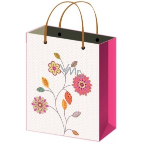 Angel Gift paper bag 32 x 26 x 12.7 cm pink with flowers