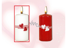 Lima Valentine's candle hearts white cylinder 50 x 100 mm 1 piece