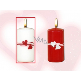 Lima Valentine's candle hearts white cylinder 50 x 100 mm 1 piece